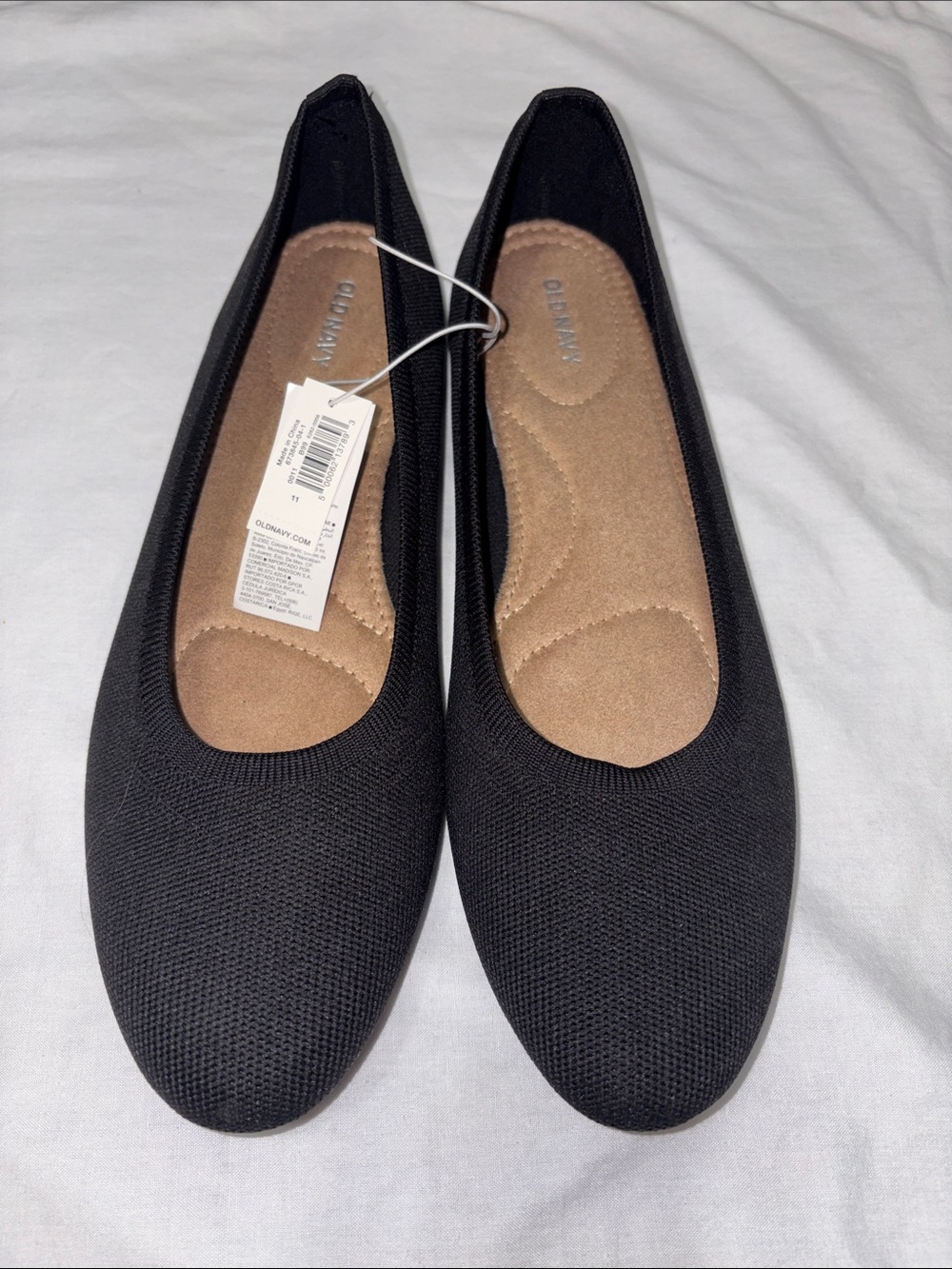 Old Navy Black Knit Slip-On Ballet Flats